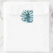 Tropische juwepalm vierkante sticker (Tas)