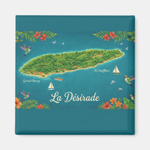 Tropische kaart La Désirade, Guadeloupe Magneet