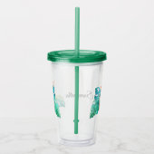 Tropische kaketoe papegaai gepersonaliseerd acryl drinkbeker (Rechts)