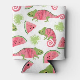 Tropische kameleons, watermeloenen: schattig patro blikjeskoeler