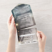 Tropische  keizerspalm rond de bomen all in one uitnodiging (Afscheurbaar)