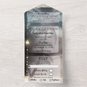 Tropische  keizerspalm rond de bomen all in one uitnodiging (Binnen)