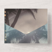 Tropische  keizerspalm rond de bomen all in one uitnodiging (Achterkant)