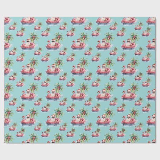 Tropische kerst cadeaupapier (Vlak)