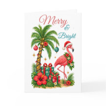 Tropische Kerst Flamingo Wenskaart