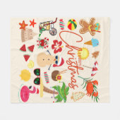 Tropische kerst fleece deken (Voorkant (Horizontaal))