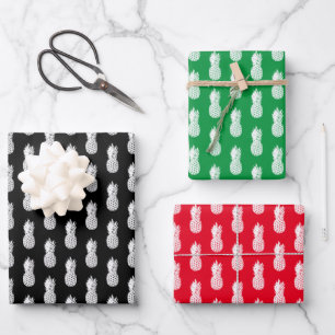 Tropische kerst in juli, aangepast voor ananasdruk inpakpapier vel