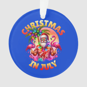 Tropische kerst in juli Palmbomen & Flamingo's Ornament
