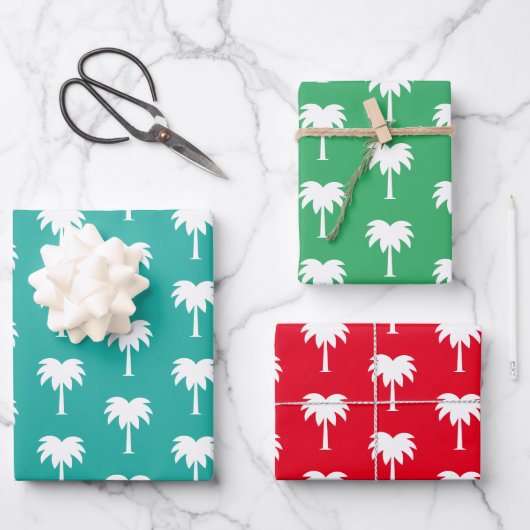 Tropische kerst in juli palmboompatroon inpakpapier vel (Voorkant)