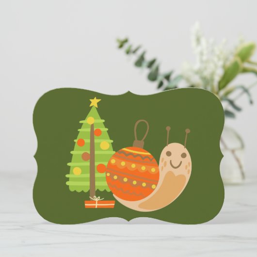 Tropische Kerst Juli Slak Zomer Kerstmis Kaart (Staand voorkant)