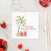 Tropische Kerst met Palm Tree Cadeaus Coastal Servet (Insitu)