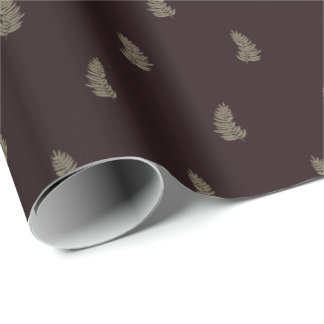 Tropische Kerst Salie Groen Zwarte Palmblad Cadeaupapier
