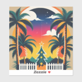 Tropische kerst sticker