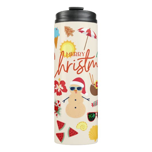 Tropische kerst thermosbeker (Voorkant)