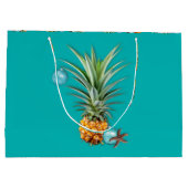 Tropische kerstanananas grote cadeautas (Achterkant)