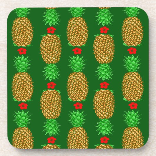 Tropische kerstanananas Warm Xmas Holiday Gre Bier Onderzetter (Voorkant)