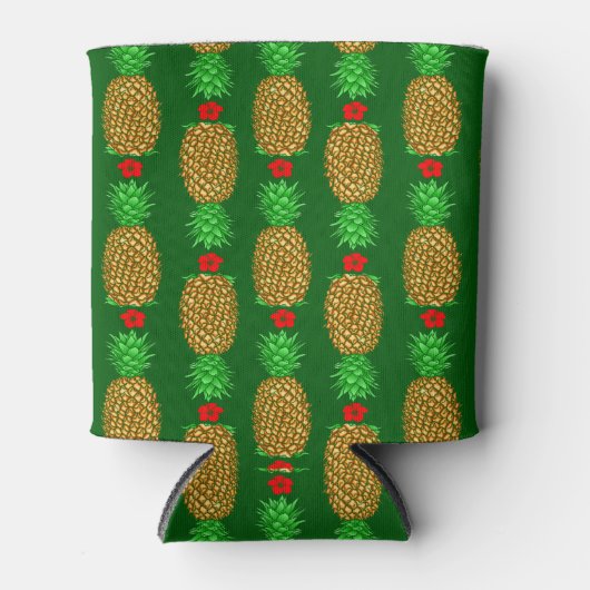 Tropische kerstanananas Warm Xmas Holiday Gre Blikjeskoeler (Voorkant)