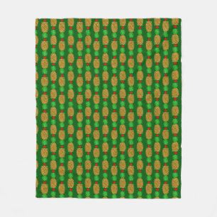 Tropische kerstanananas Warm Xmas Holiday Gre Fleece Deken