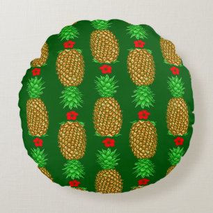 Tropische kerstanananas Warm Xmas Holiday Gre Rond Kussen