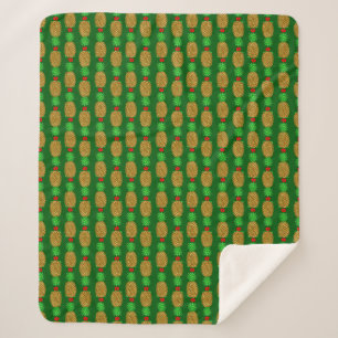 Tropische kerstanananas Warm Xmas Holiday Gre Sherpa Deken
