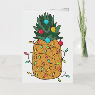 tropische kerstananas folie wenskaart