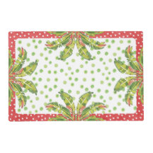 Tropische kerstbanaan Leaf Polkadot Placemat