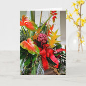 Tropische kerstboet kaart (Gele Bloem)