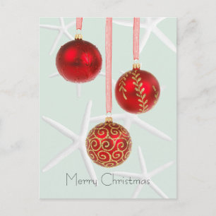 Tropische kerstBriefkaarten met rode staarten Feestdagenkaart