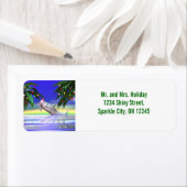 Tropische kerstdolfijn etiket (Insitu)