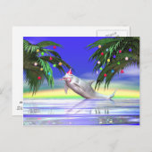 Tropische kerstdolfijn feestdagenkaart (Voorkant / Achterkant)