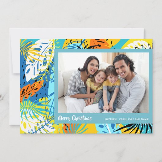 Tropische kerstfoto feestdagenkaart (Voorkant)