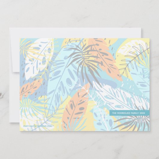 Tropische kerstfoto feestdagenkaart (Achterkant)