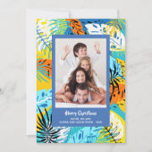 Tropische kerstfoto van Greenery Feestdagenkaart (Voorkant)
