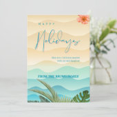 Tropische kerstkaart van het strand (Staand voorkant)