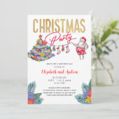 Tropische kerstkerstkerstbekroonde kaart (Staand voorkant)