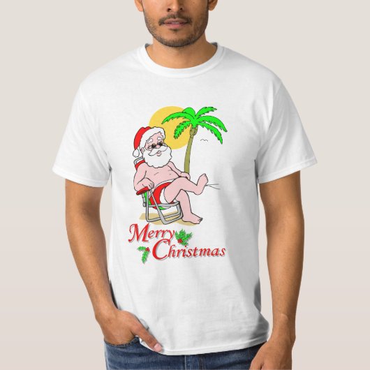 Tropische kerstkerstthema T-shirt (Voorkant)
