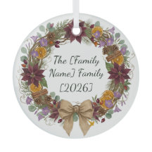 Tropische Kerstkrans Glas Cirkel Ornament