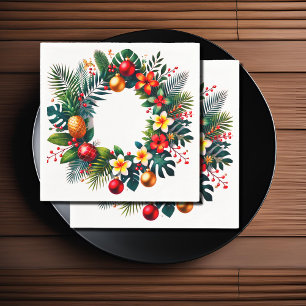 tropische kerstkrans servet
