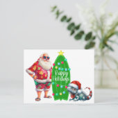 Tropische kerstman briefkaart (Staand voorkant)