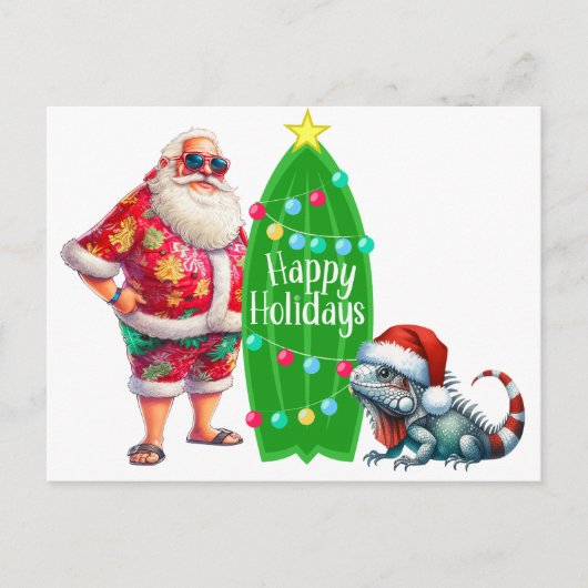 Tropische kerstman briefkaart (Voorkant)