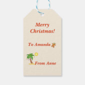 Tropische Kerstmis Cadeaulabel (Achterkant)
