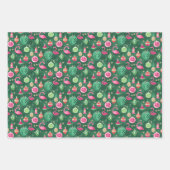 Tropische Kerstmis Set van 3 Inpakpapier Vel (Voorkant)