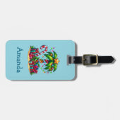 Tropische kerstpalmboom bagagelabel (Voorkant horizontaal)