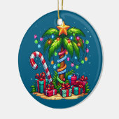 Tropische kerstpalmboom keramisch ornament (Links)
