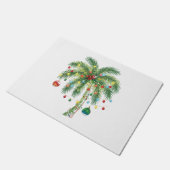 Tropische kerstpalmboom met verlichting en Ornam Deurmat (Schuin)
