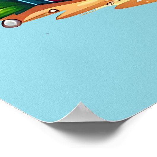 Tropische kerstpalmboom poster (Hoek)