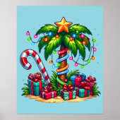 Tropische kerstpalmboom poster (Voorkant)