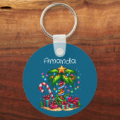 Tropische kerstpalmboom sleutelhanger (Voorkant)