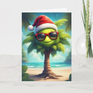 Tropische kerstsfeer – Santa Palm Tree Kaart