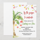 Tropische kerstuitnodiging kaart (Voorkant / Achterkant)